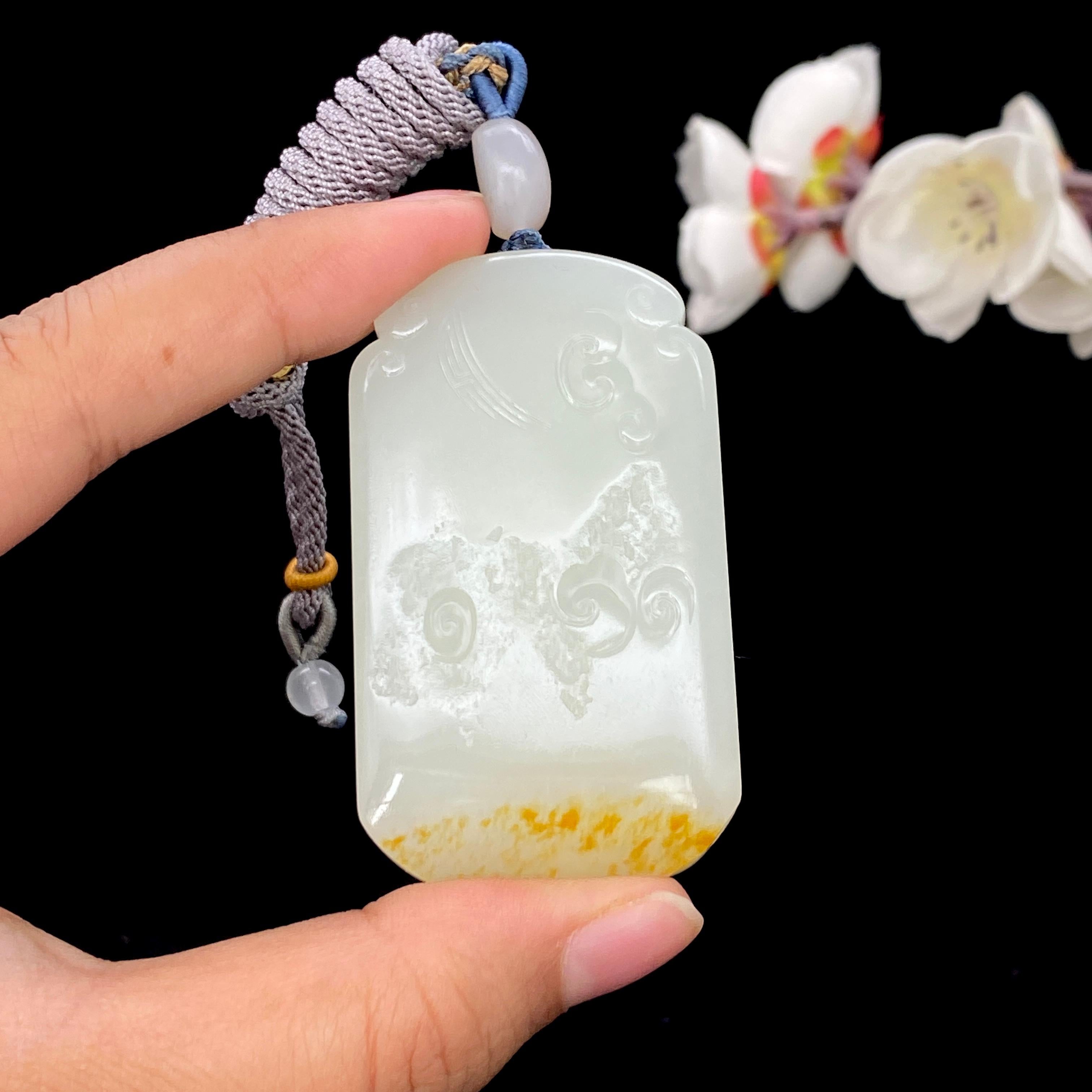 和田玉白玉籽料【观音牌】（58.1g）
