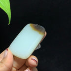 和田山料糖白玉无事牌挂件（69.2g）