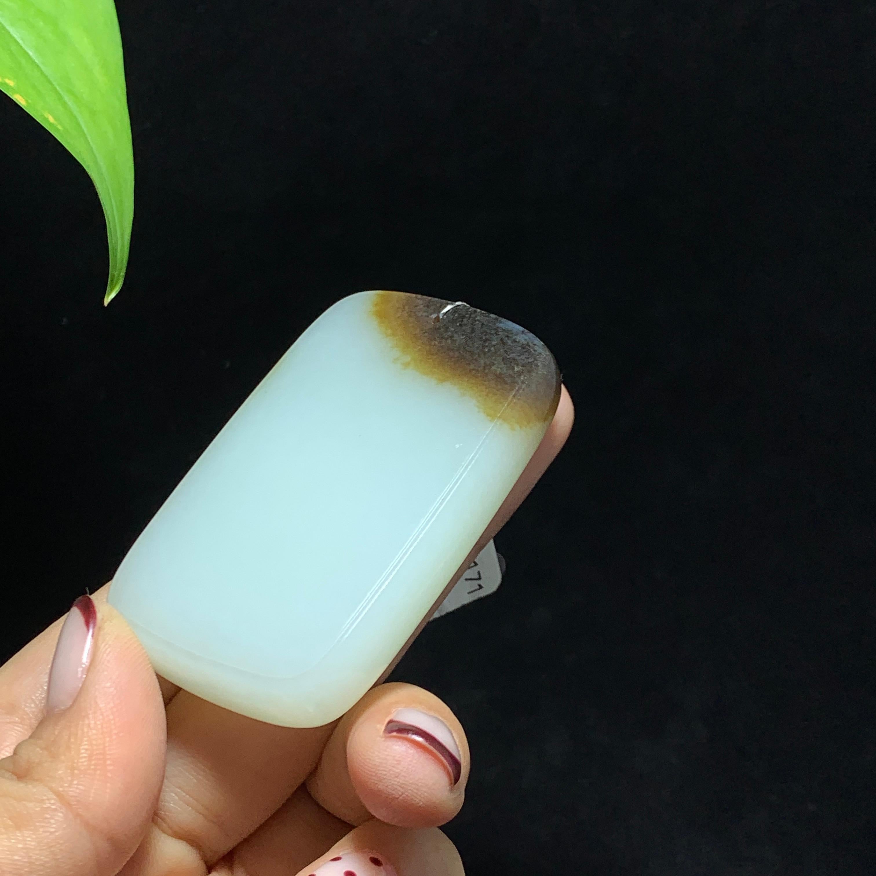 和田山料糖白玉无事牌挂件（69.2g）