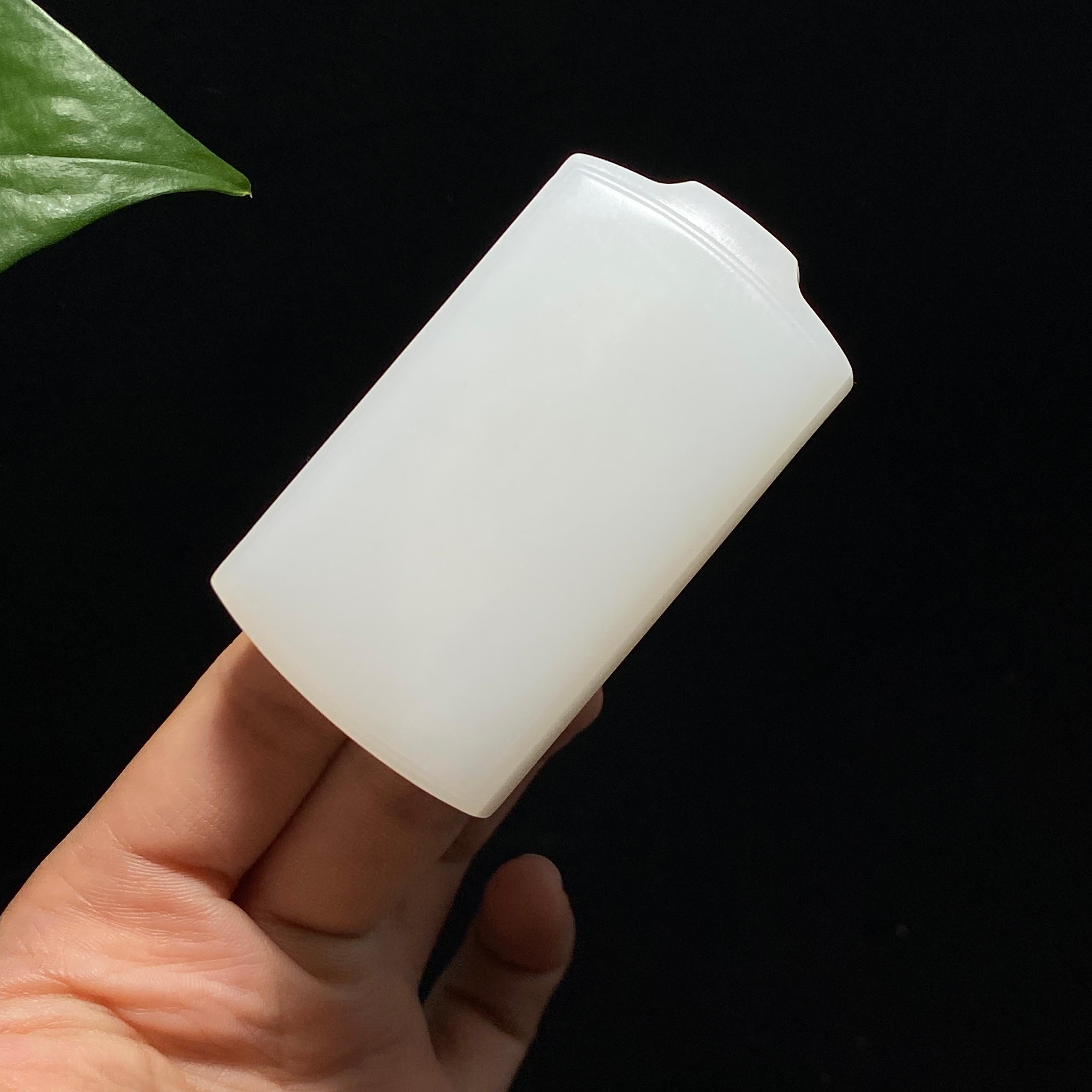和田羊脂白玉平安无事牌（82.5g）