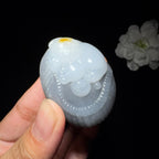 精品和田玉青花籽料招财猫挂件（54.3g）