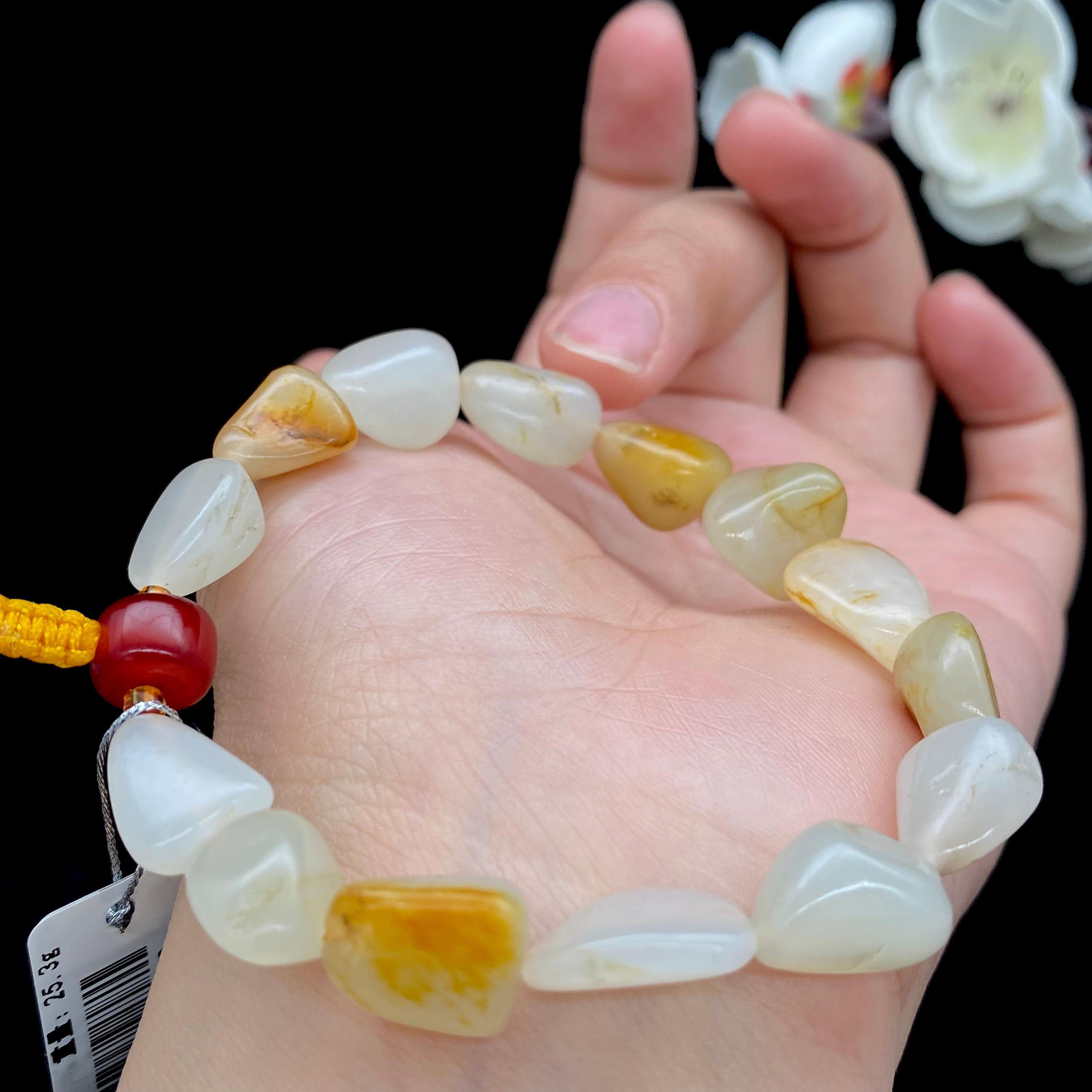 和田玉黄皮籽料【精品手串】（25.3g）