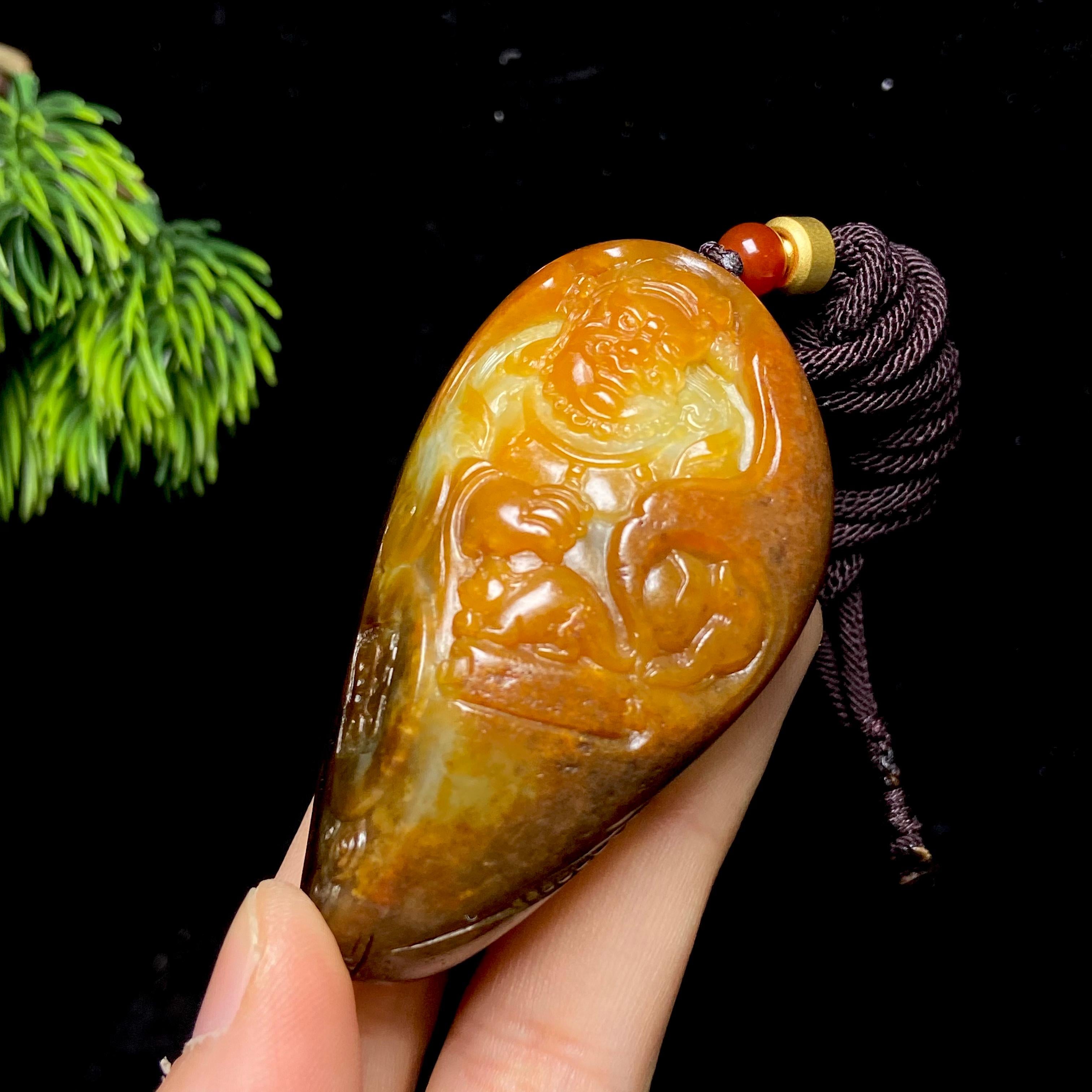 和田玉籽料财神（103.0g）
