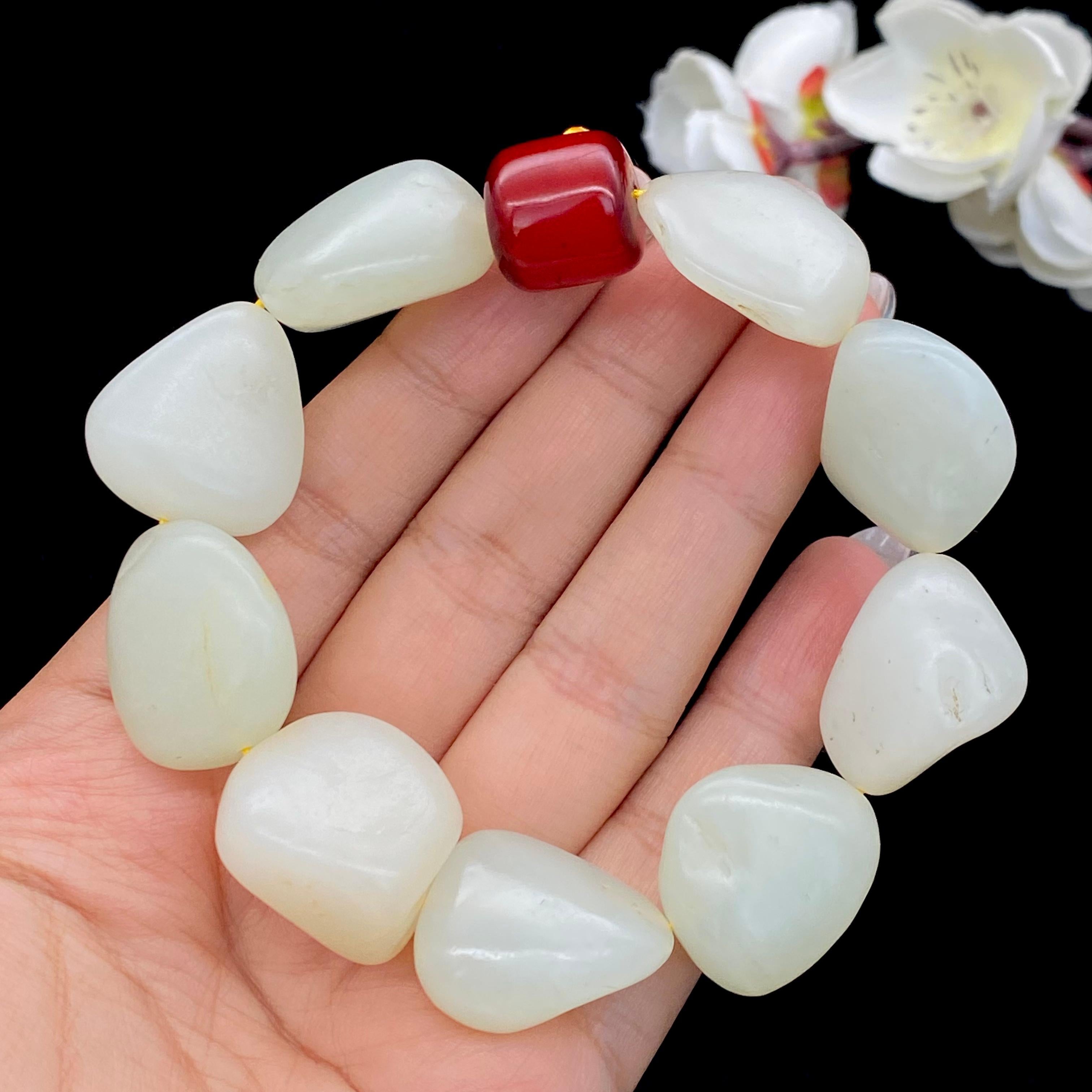 和田玉-白玉【精品手串】（95.6g）