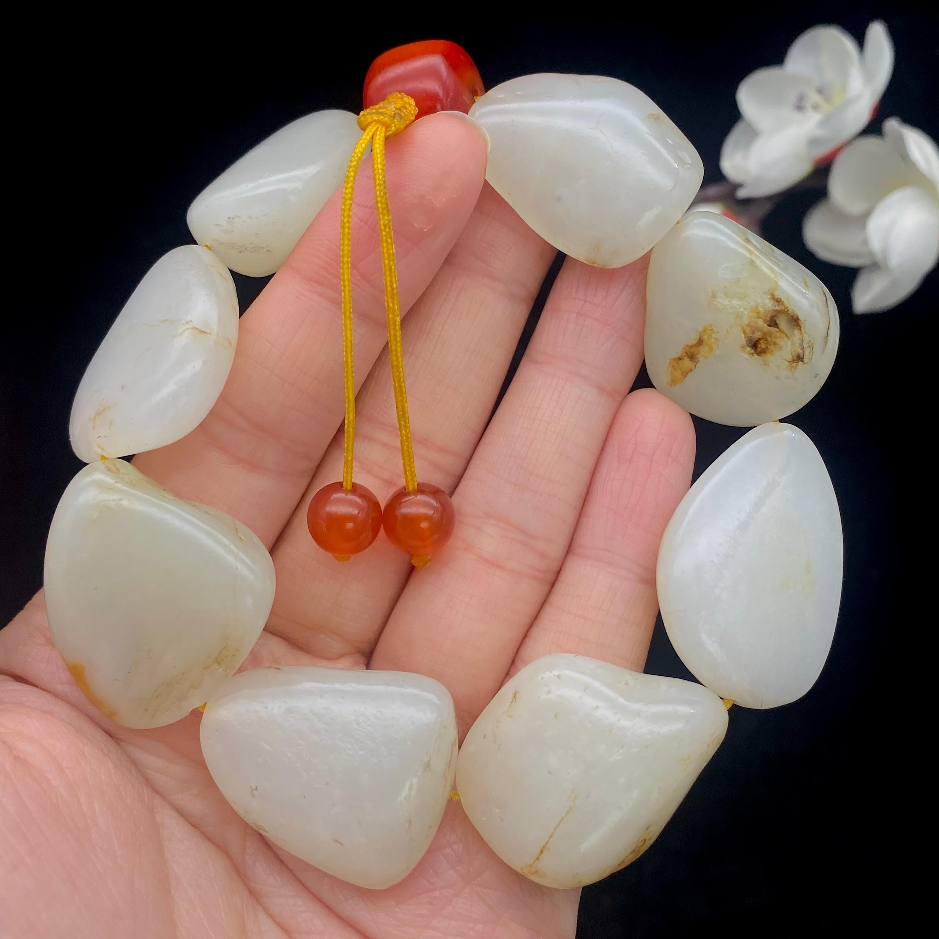 和田玉洒金皮籽料【精品手串】（88.8g）