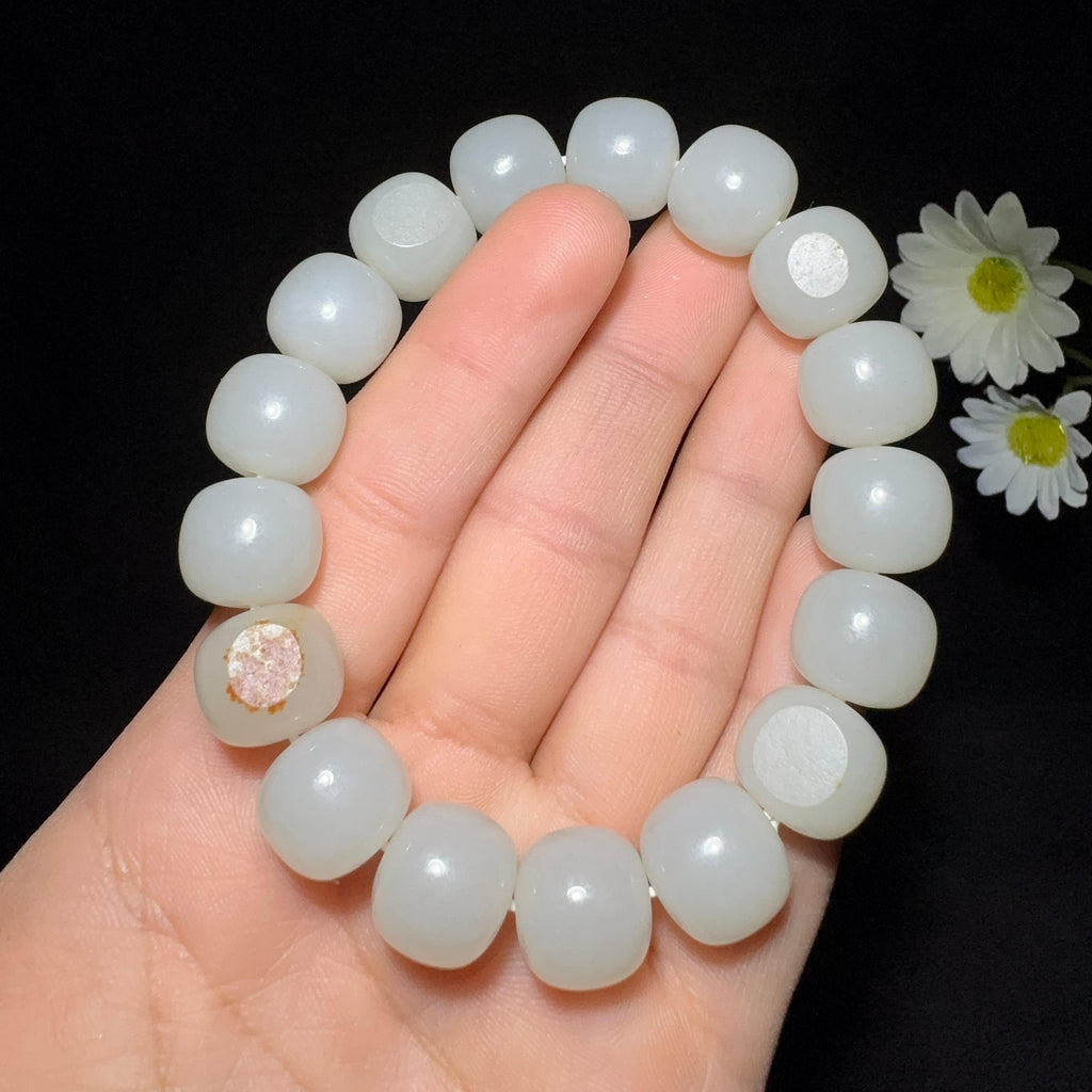 和田玉籽料老型珠手串（60.4g）