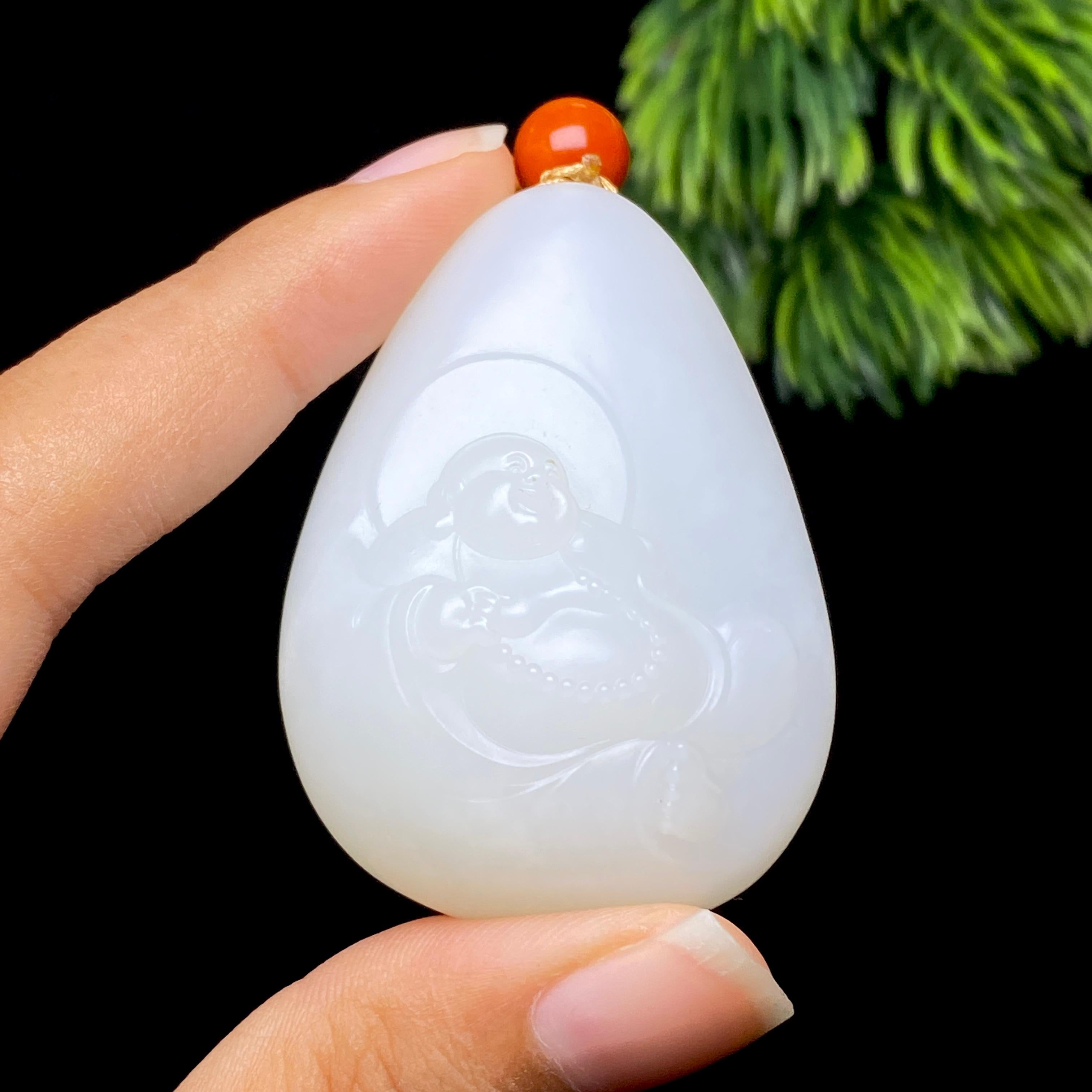 和田玉白玉佛公（56.4g）