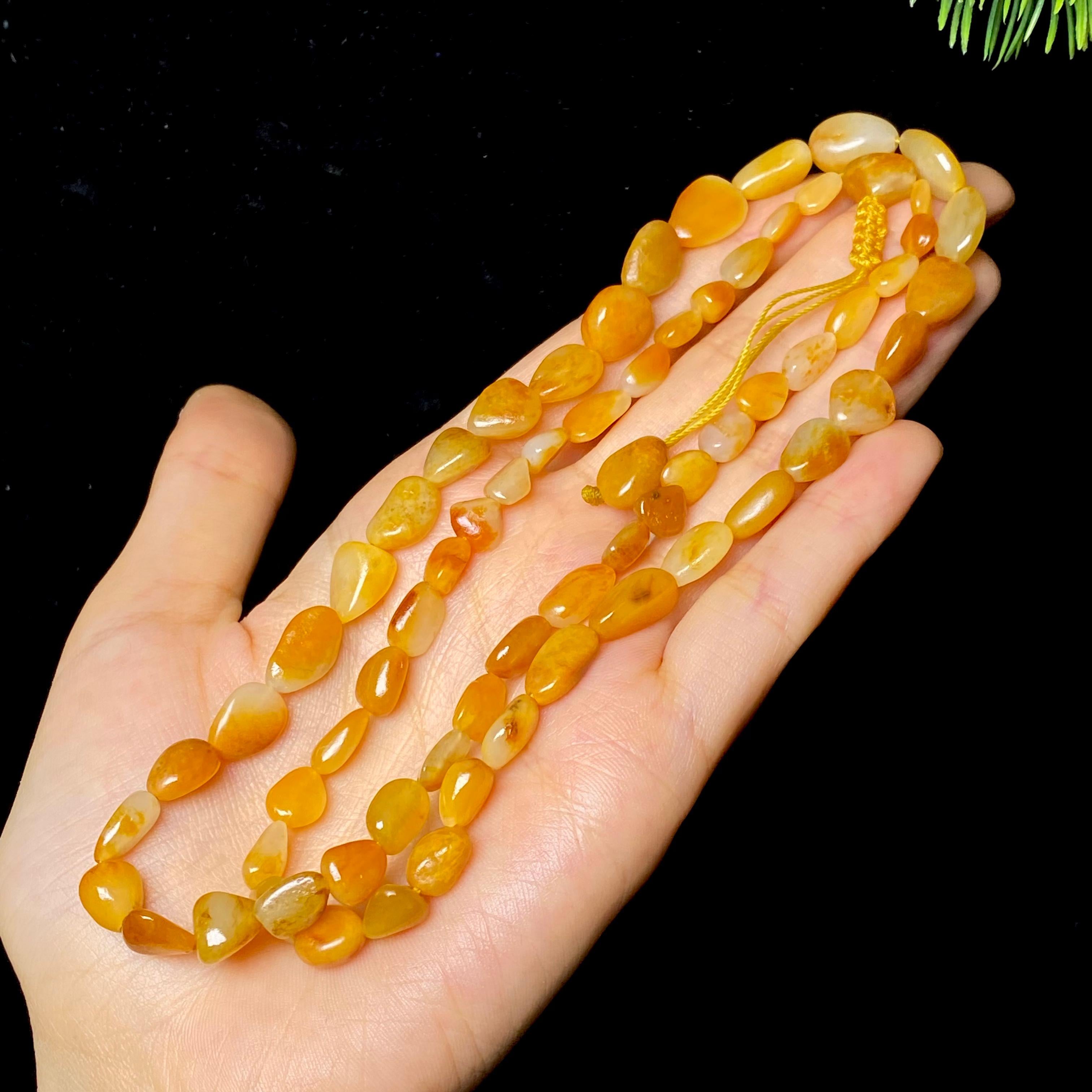 和田玉黄皮籽料项链（31.3g）