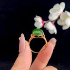 和田玉碧玉18k金镶【戒指】（4g）