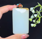 和田玉糖白玉平安无事牌（88.2g）