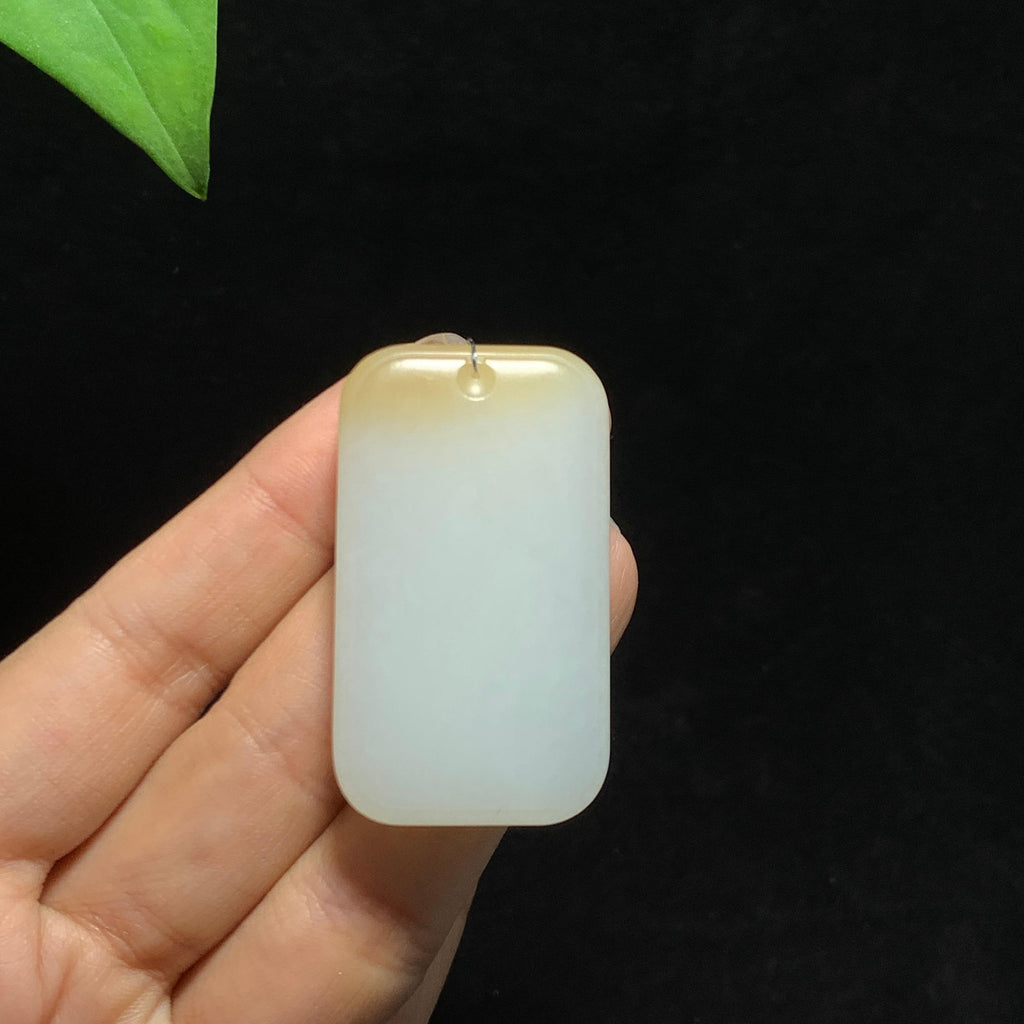 和田山料糖白玉无事牌挂件（37.8g）