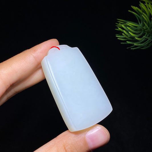 和田玉白玉无事牌（32.7g）