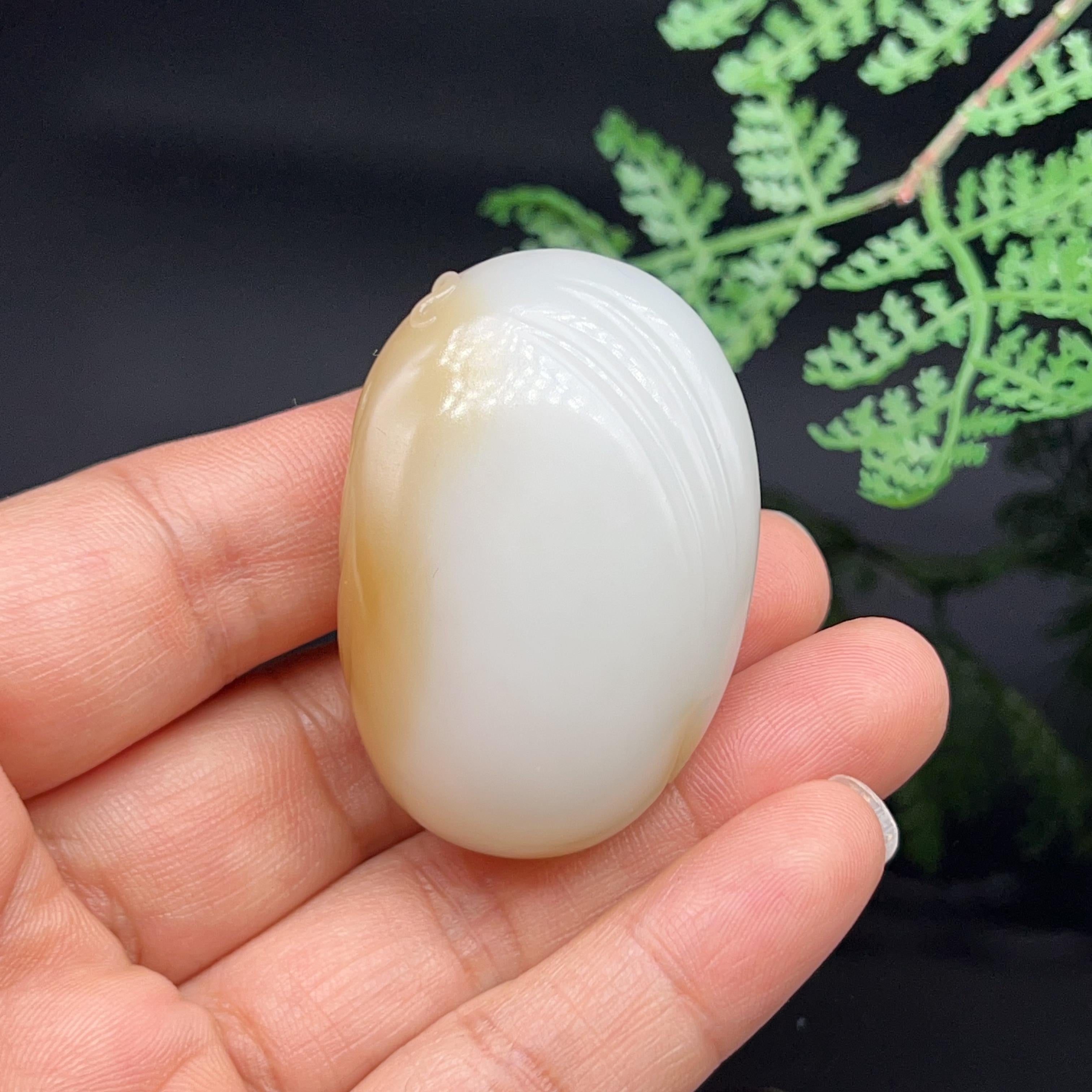 和田玉糖羊脂白玉马上封侯马猴挂件（50.772g）