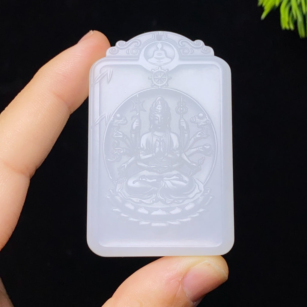 和田玉白玉千手观音（45.5g）