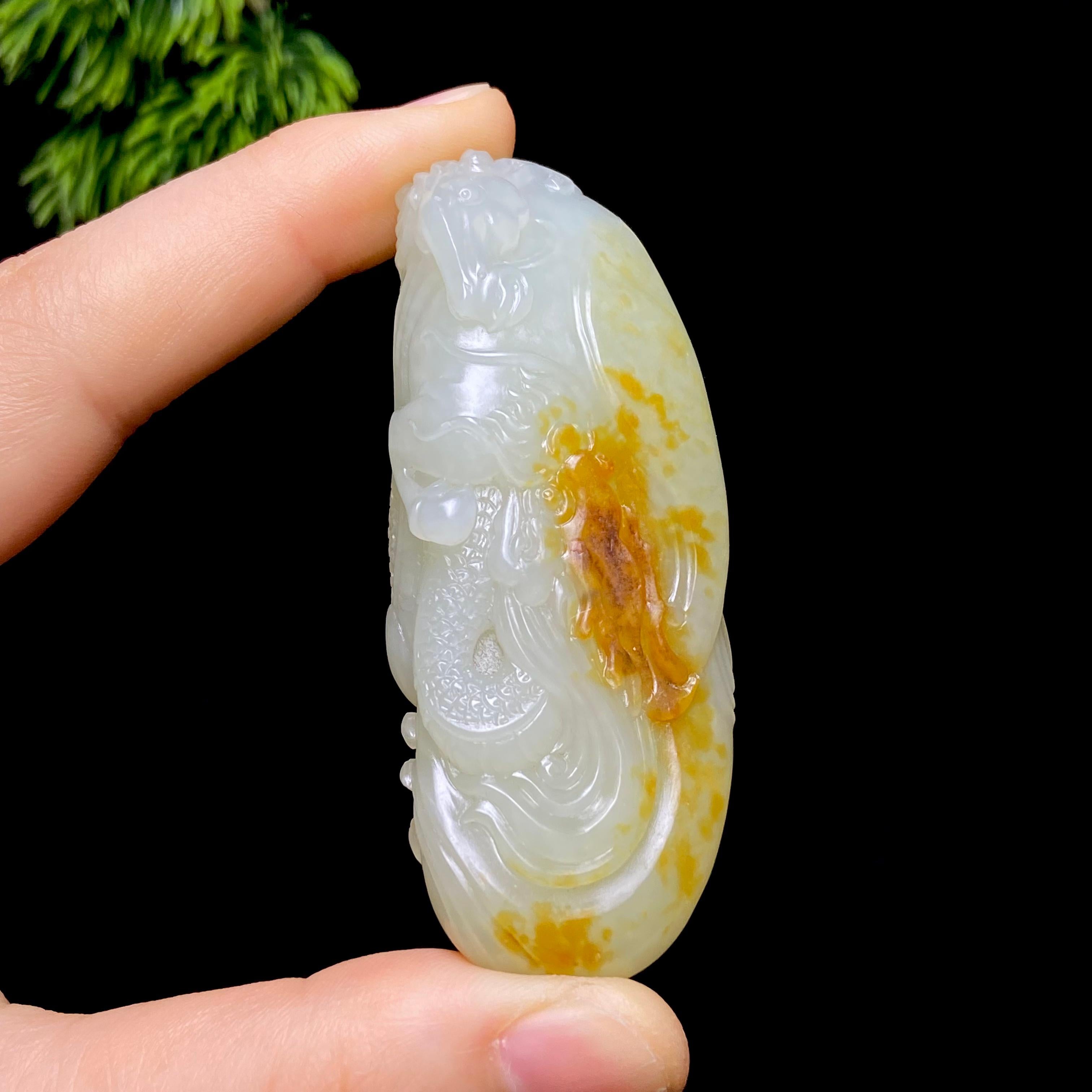 和田玉籽料龙马精神（59.8g）