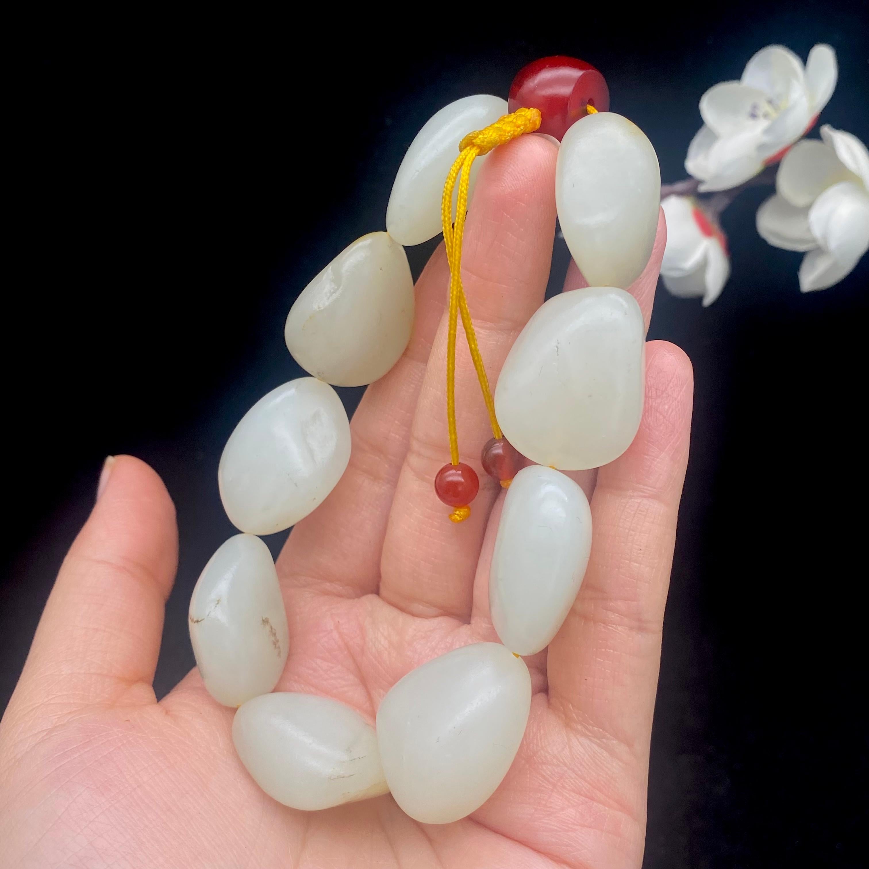 和田玉洒金皮籽料【精品手串】（94.3g）