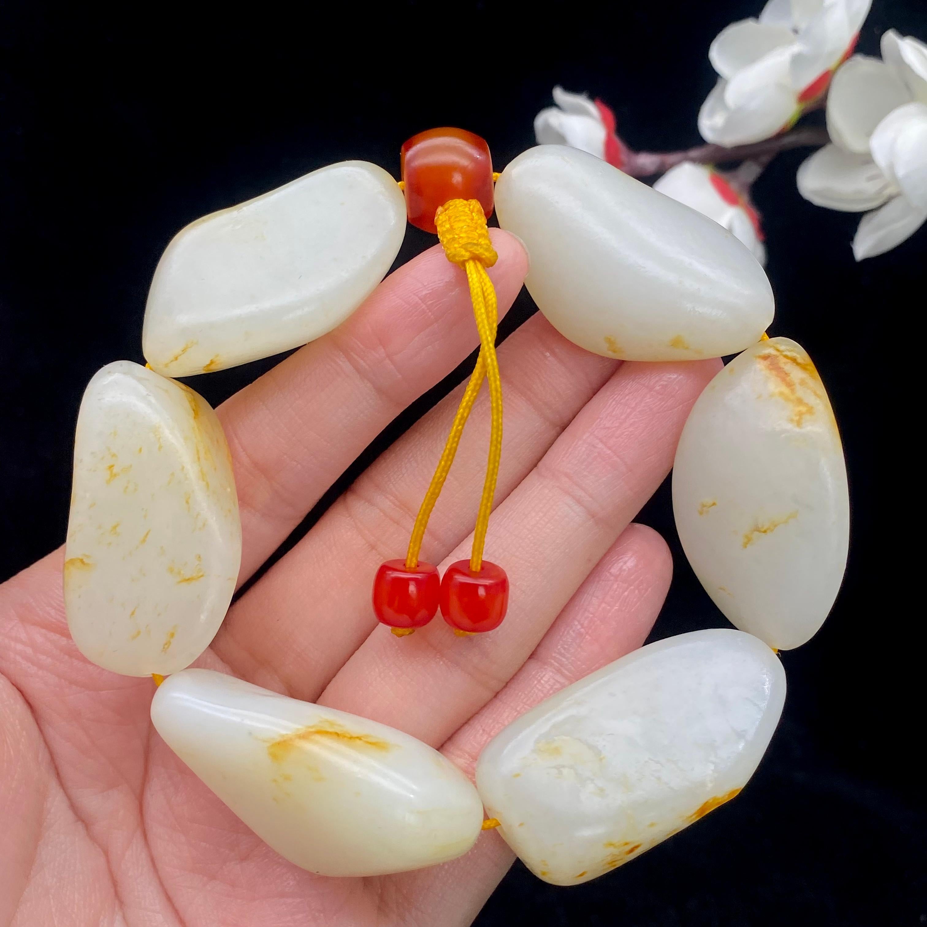 和田玉洒金皮【精品手串】（99.1g）