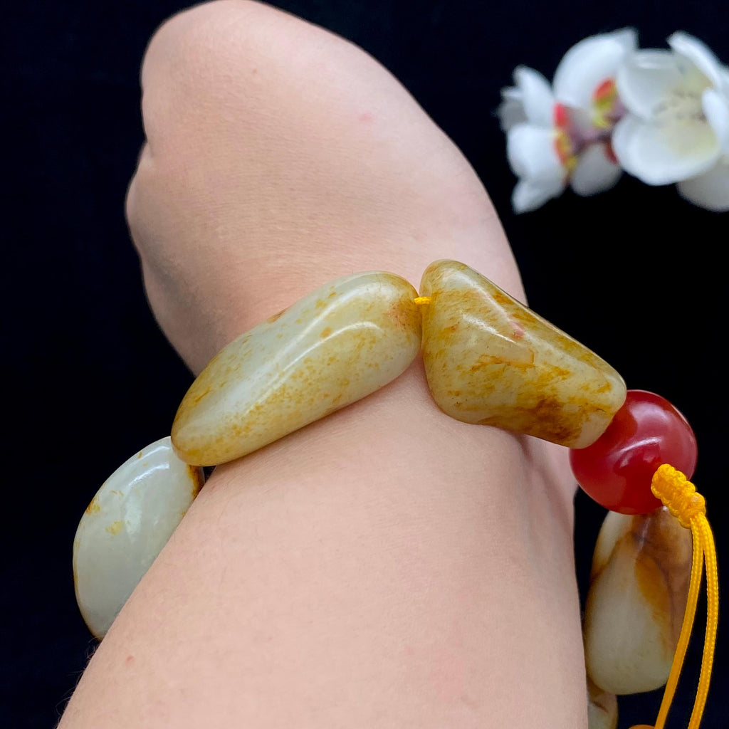 和田玉洒金皮【精品男士手串】（111g）