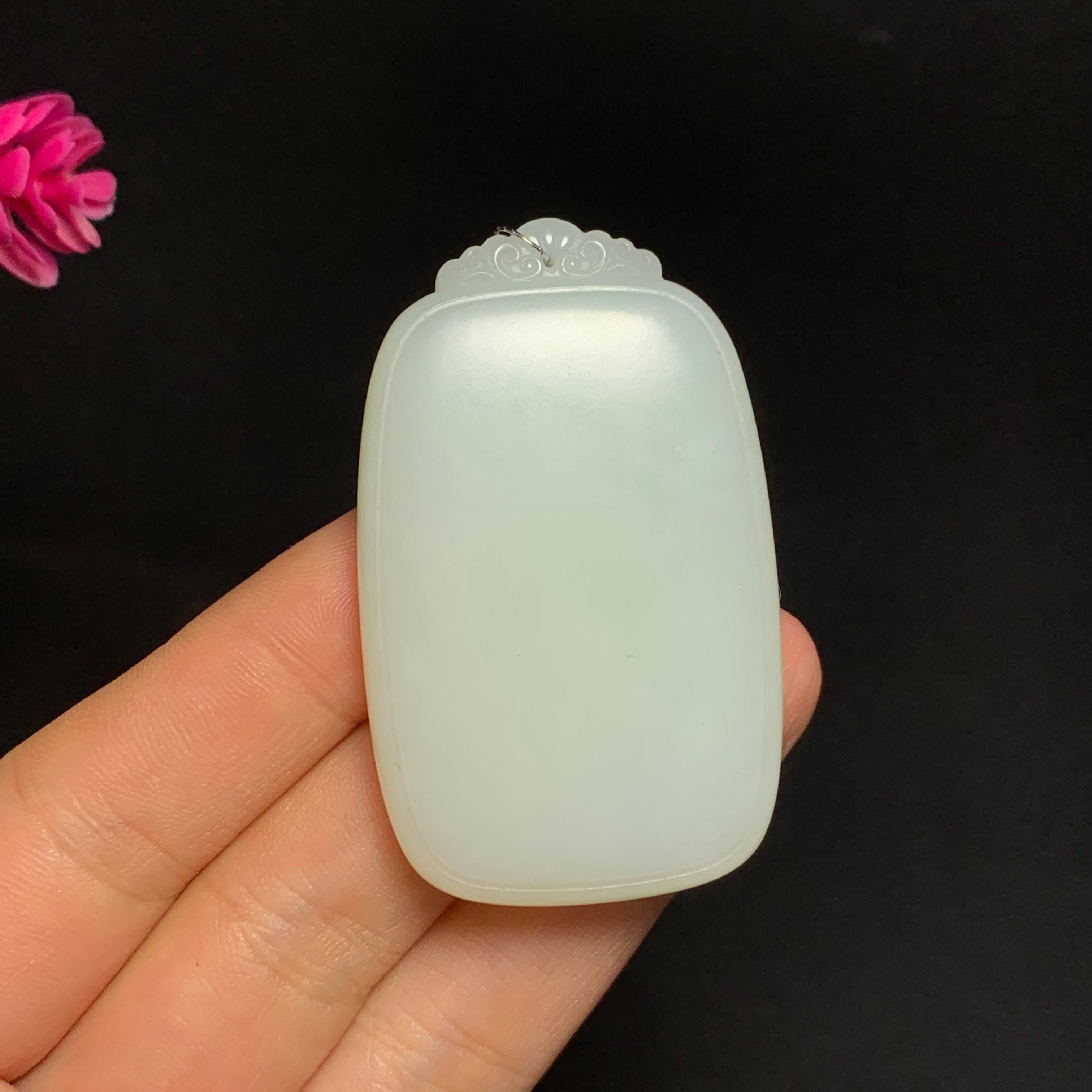 顶级和田羊脂白玉平安牌（38.0g）