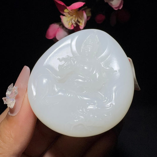 和田玉白玉挂件御龙观音（67.2g）