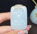 新疆和田玉且末糖白羊脂玉观音（33.0g）
