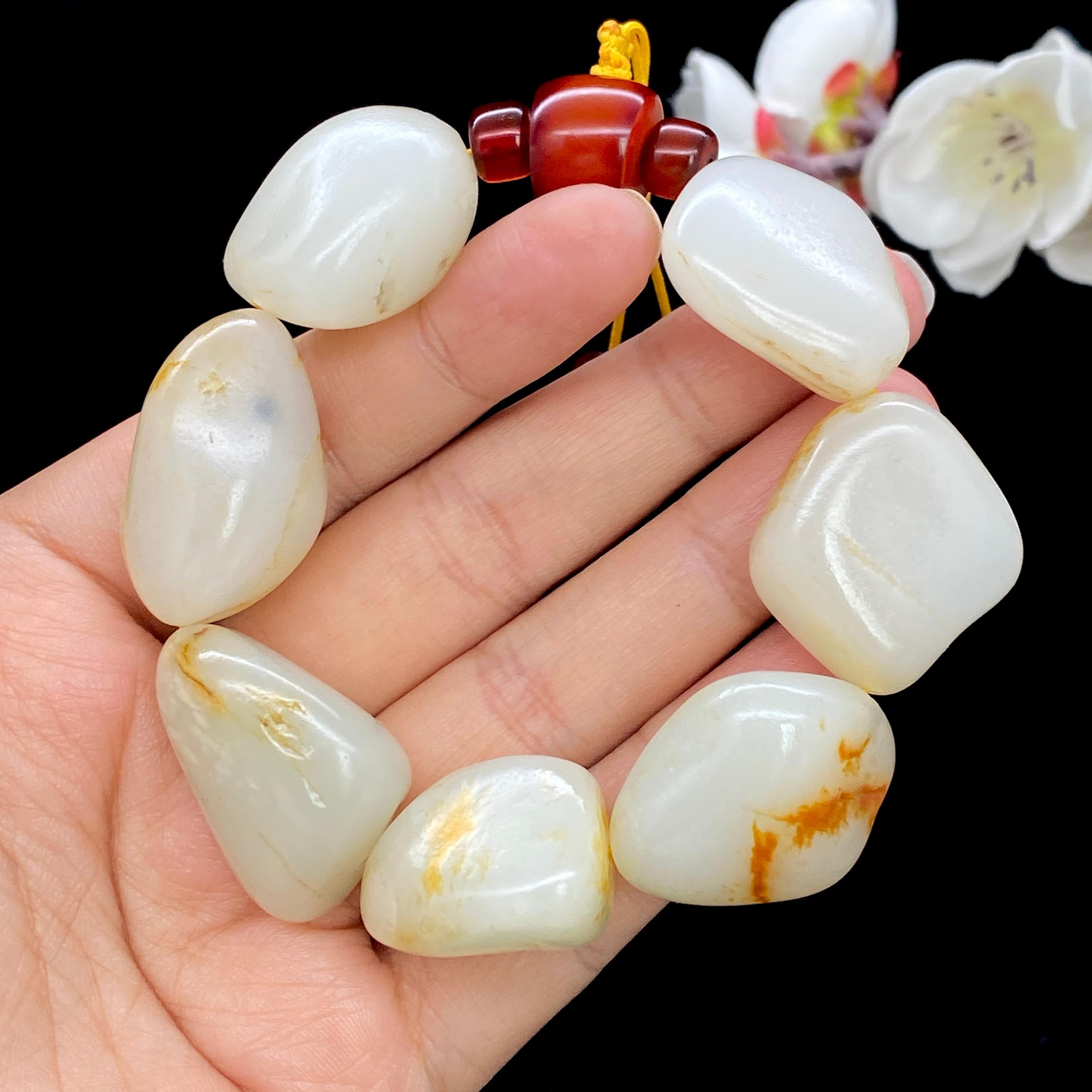 和田玉黄皮籽料【精品手串】（98g）
