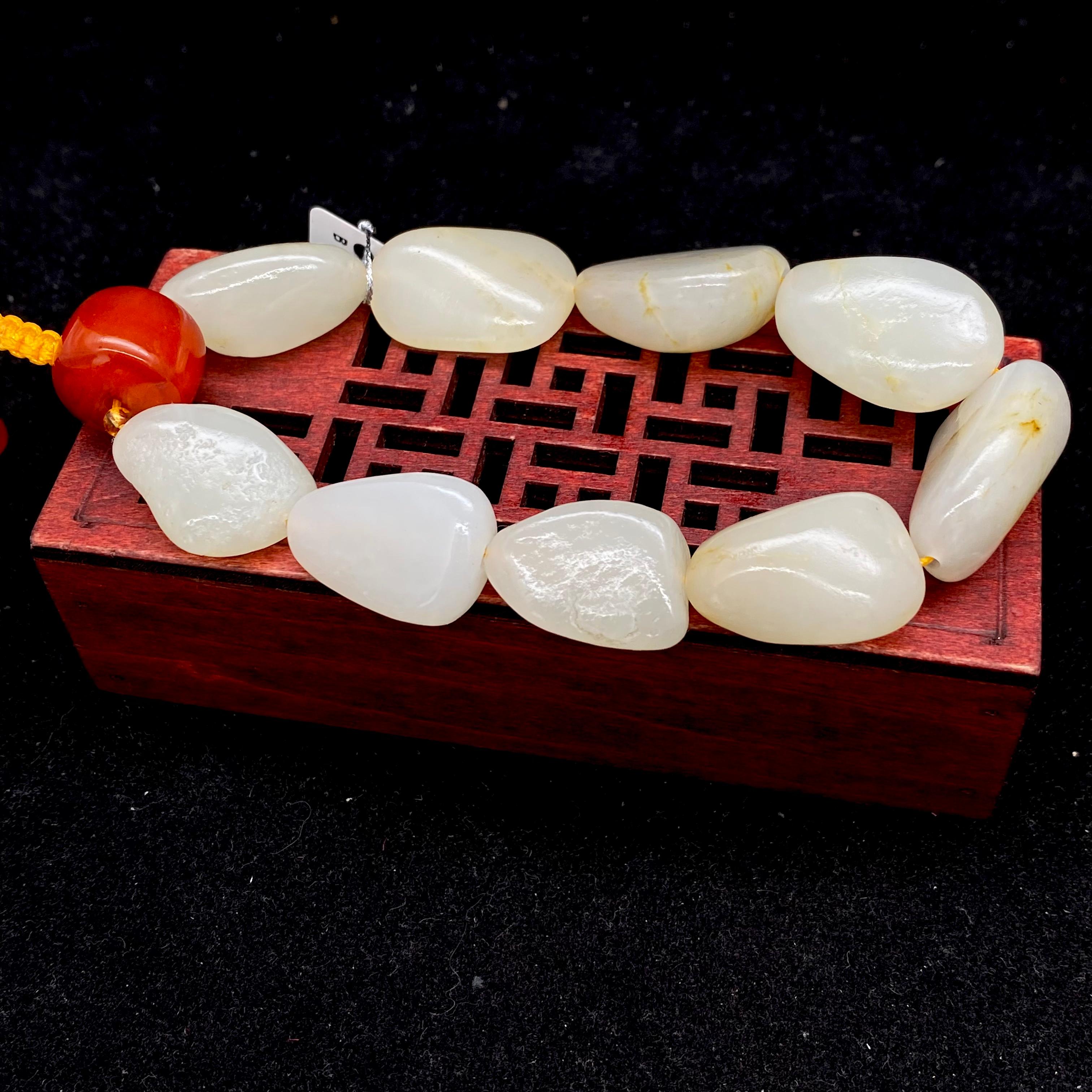 和田玉洒金皮籽料【精品手串】（48.2g）