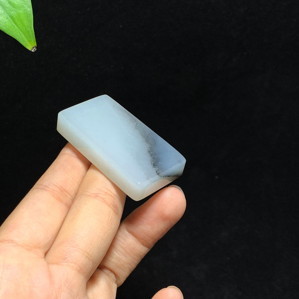 和田籽料青花无事牌挂件（34.3g）