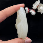 和田玉白玉籽料【寿星仙鹿】挂件（90g）