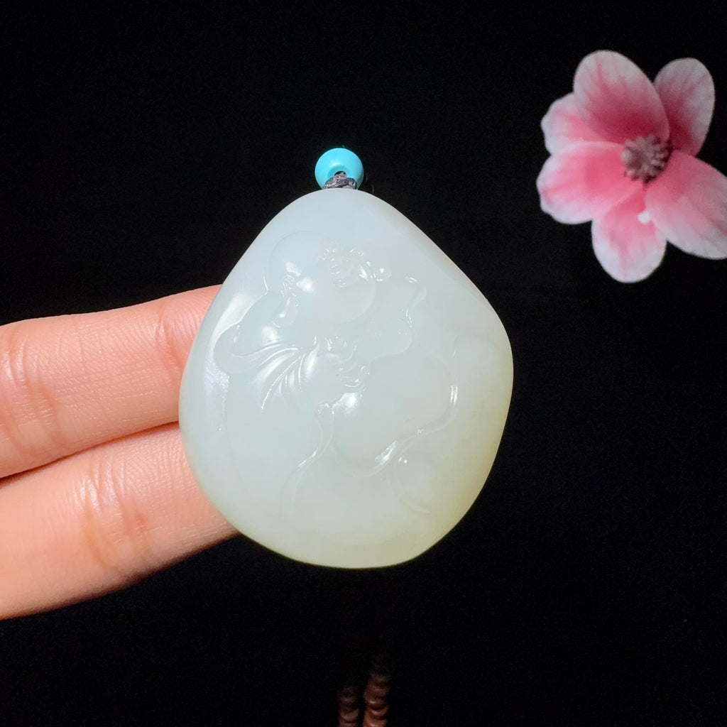 和田玉籽料挂件佛公（49.5g）