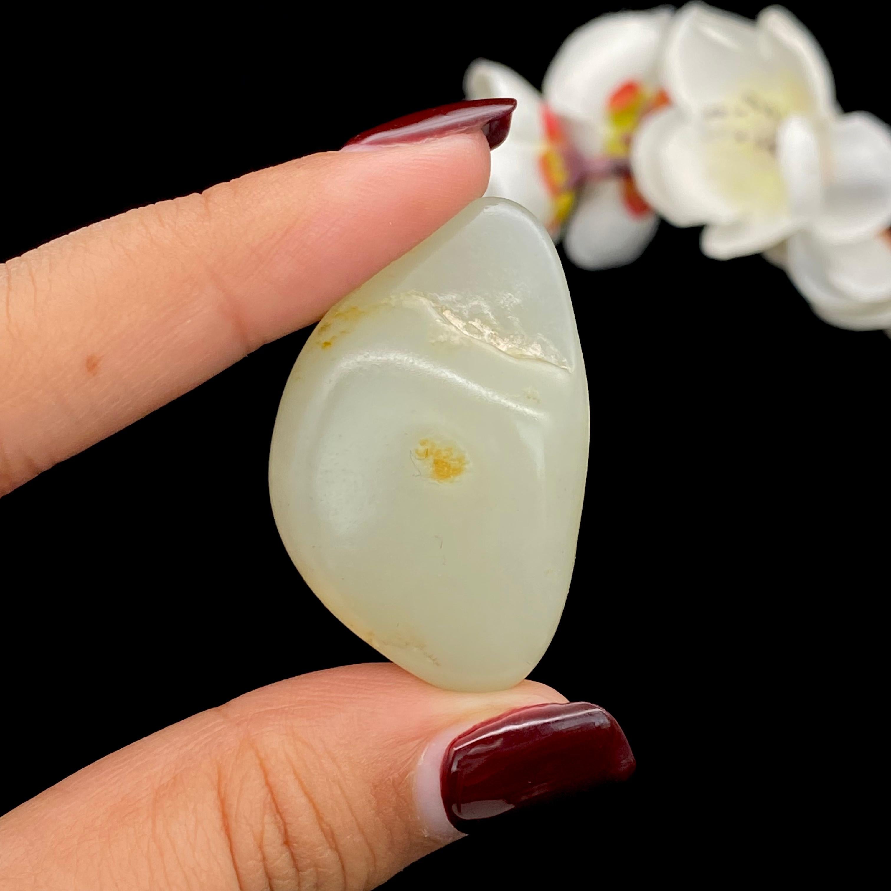 和田白玉 清時代 髮饰 天然石 白玉 和田白玉頂級新疆老礦5.8-6.2mm 和田白玉手珠