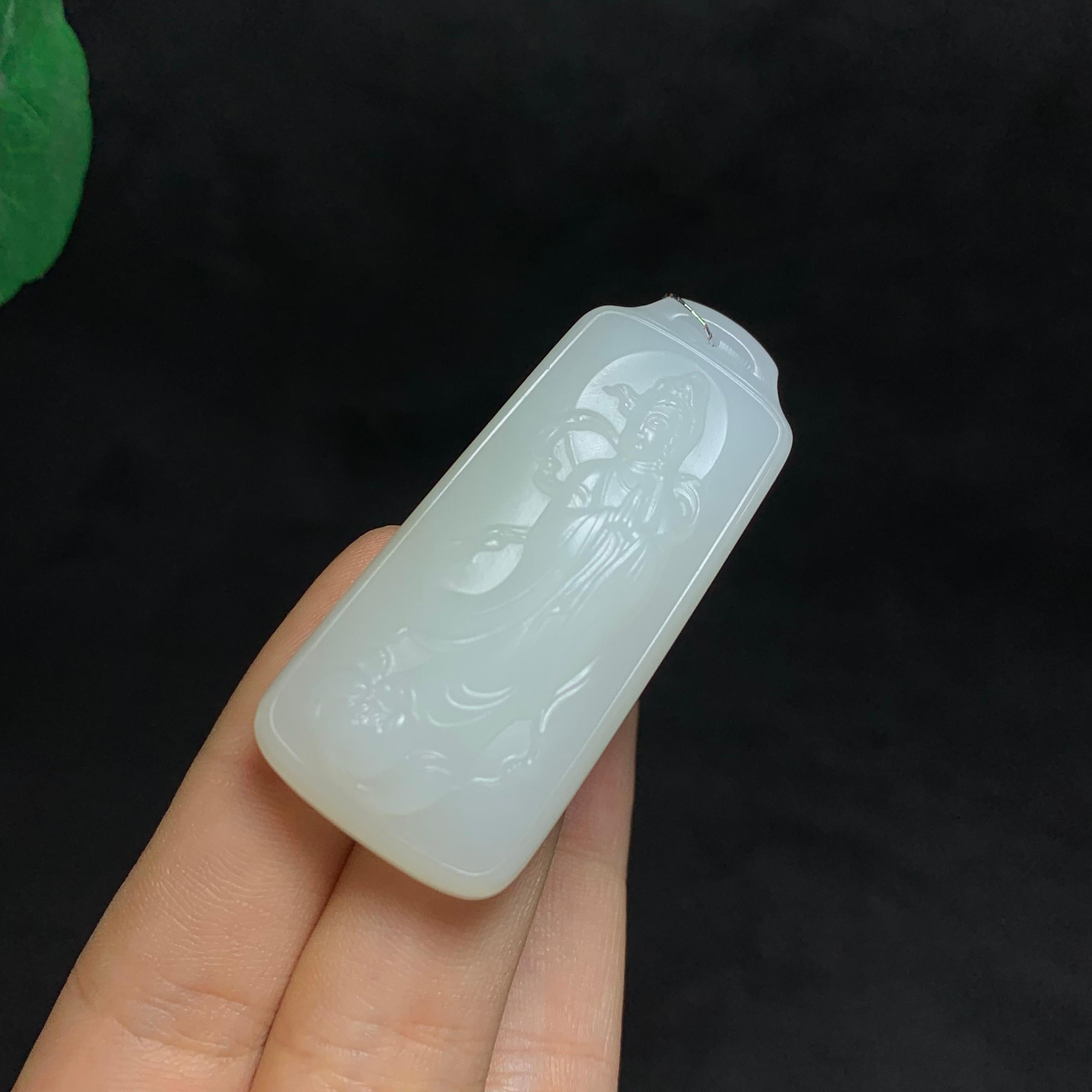 和田白玉山料站观音挂件（29.0g）