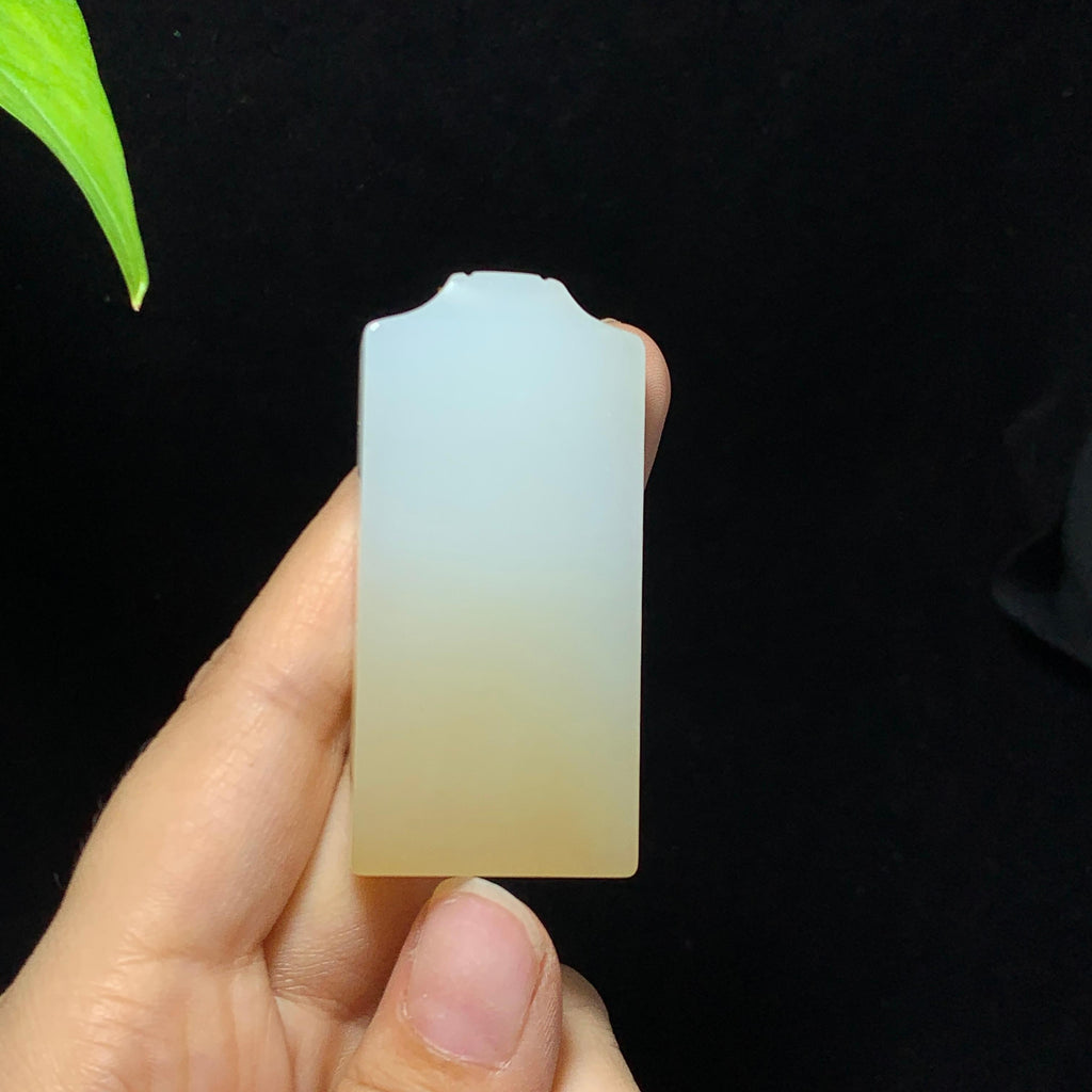 和田山料糖白玉无事牌挂件（39.7g）