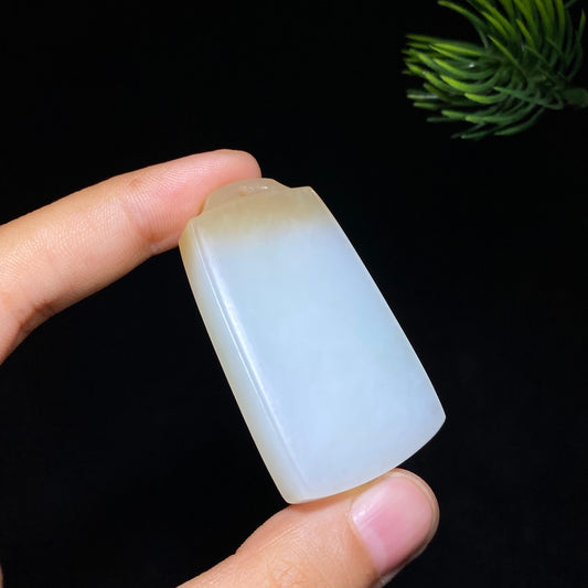 和田玉糖白玉无事牌（27.2g）