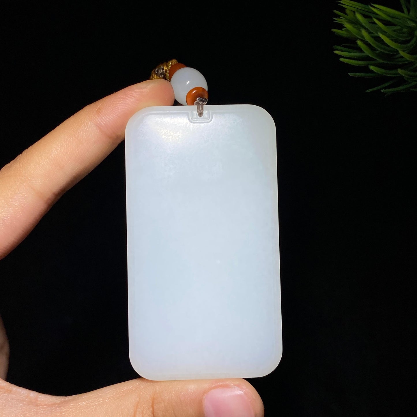和田玉白玉无事牌（77.7g）
