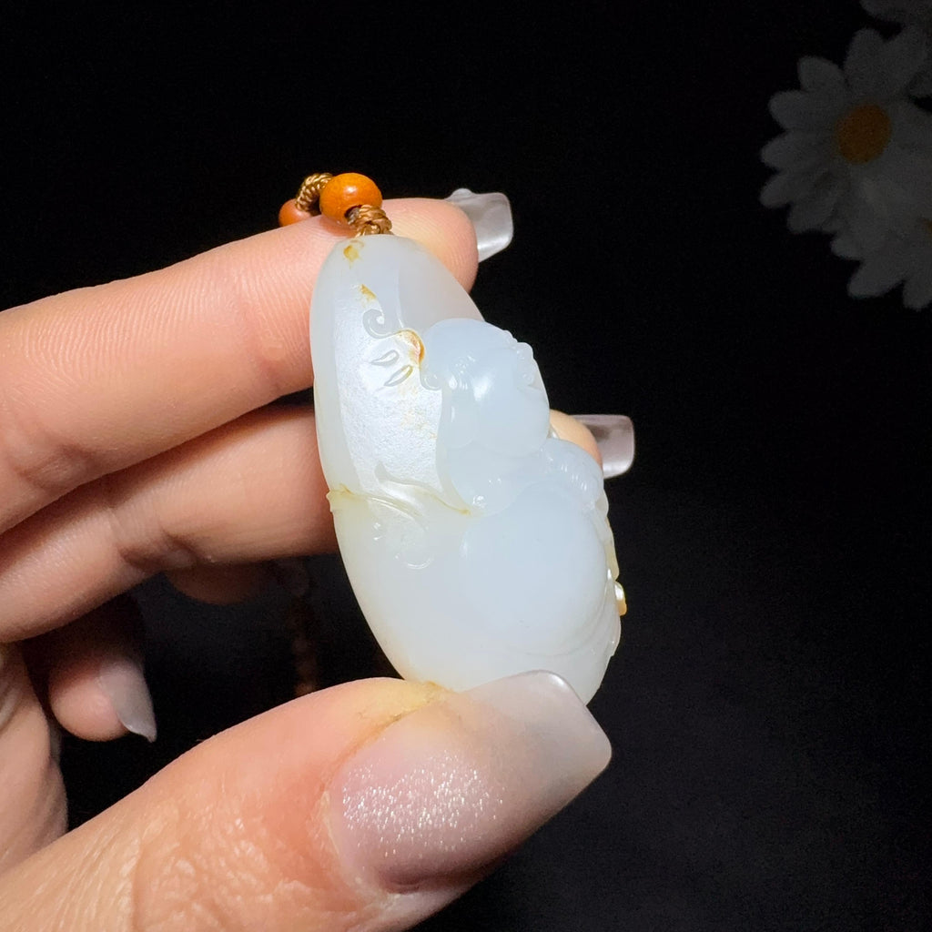 和田玉籽料收藏级挂件佛公（31.4g）