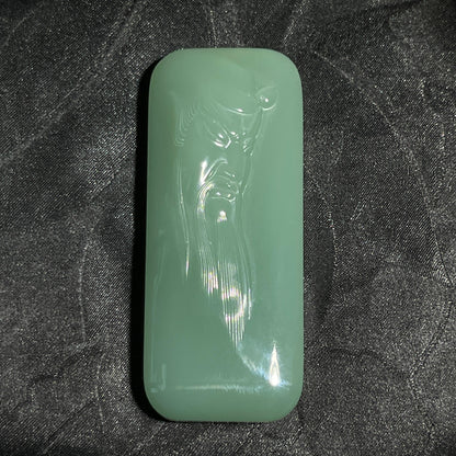 和田玉碧玉粉青关公牌（35.8g）
