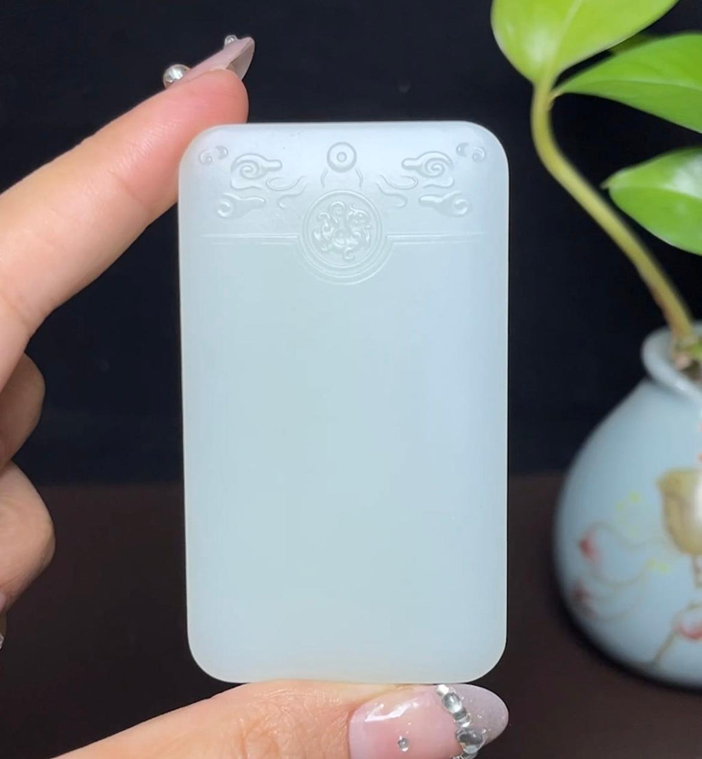 和田羊脂玉平安无事牌（77.1g）