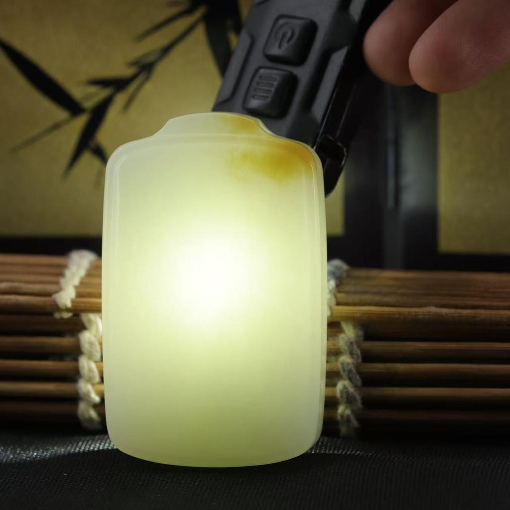 和田玉糖白料平安无事牌（79g）
