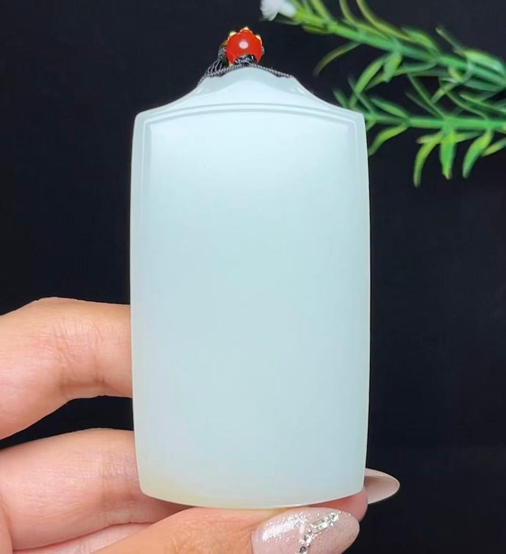 和田白玉平安无事牌（91.2g）