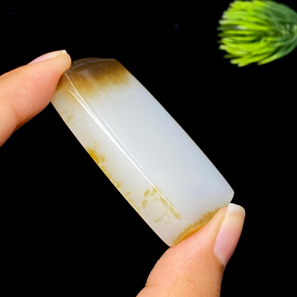 和田玉糖白无事牌（37.6g）