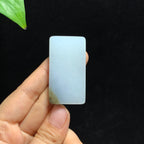 和田籽料青花无事牌挂件（34.3g）