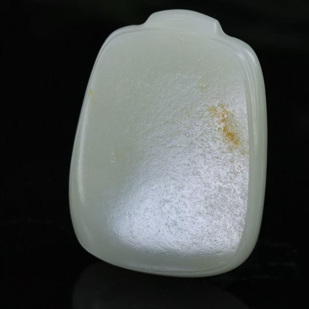和田玉洒金皮无事牌挂坠（52.7g）
