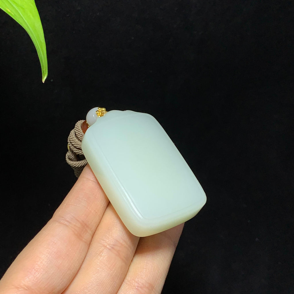 和田山料白玉无事牌挂件（57.3g）
