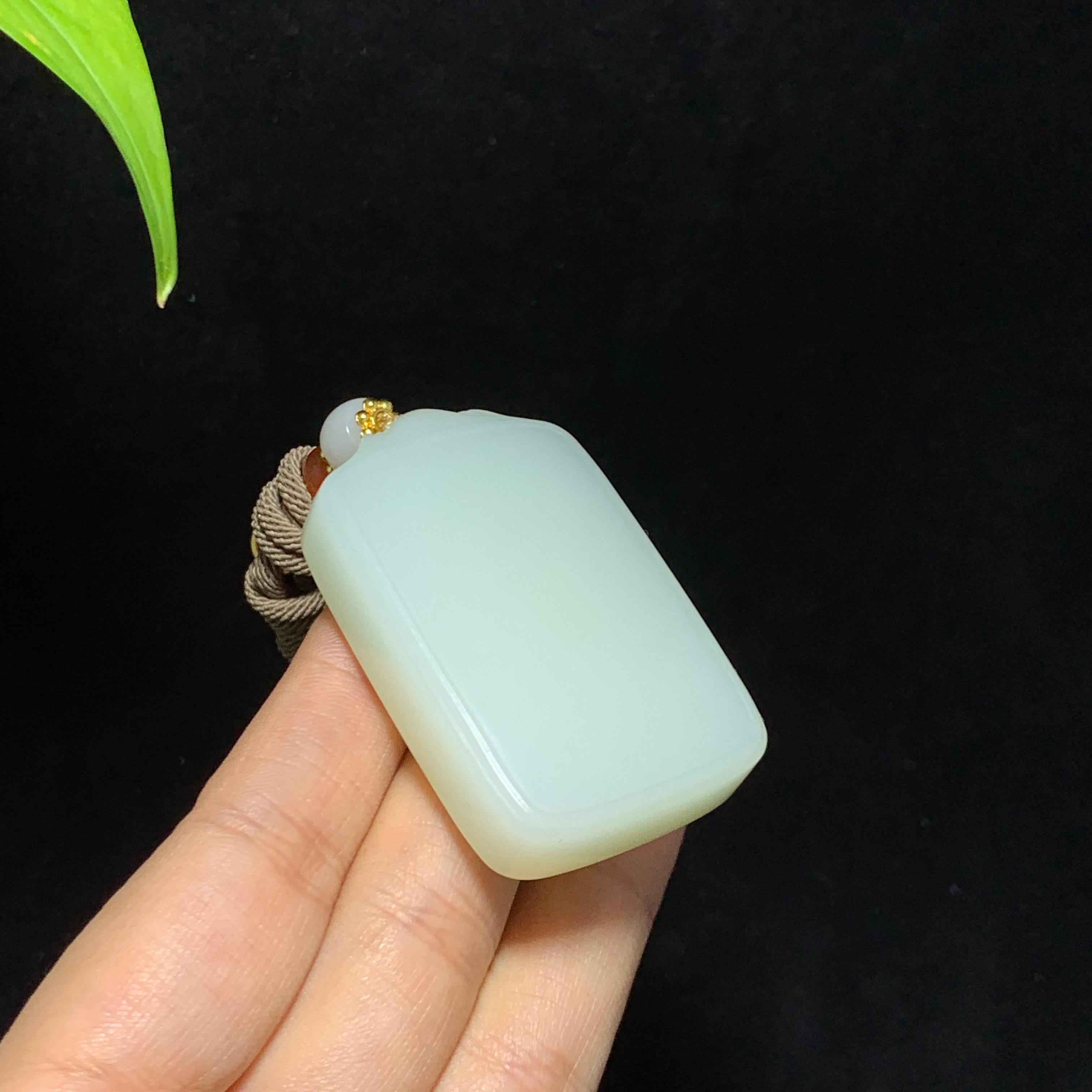 和田山料白玉无事牌挂件（57.3g）