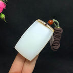 传承收藏级新疆且末糖白玉无事牌（g）