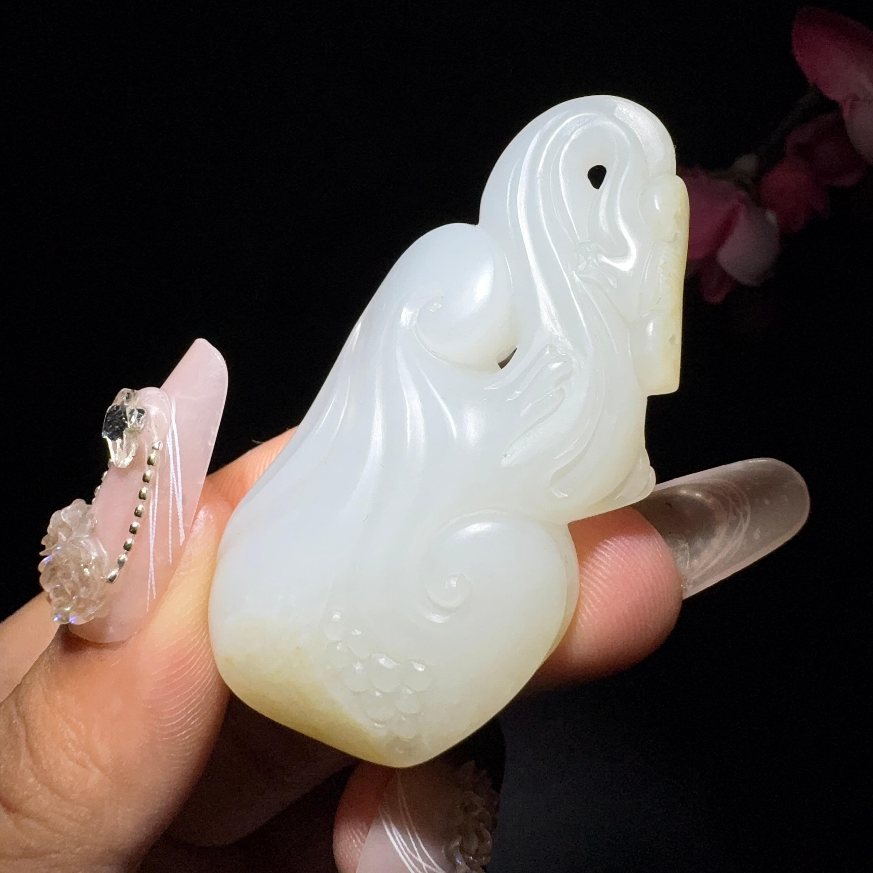 和田玉籽料挂件如意（27.3g）