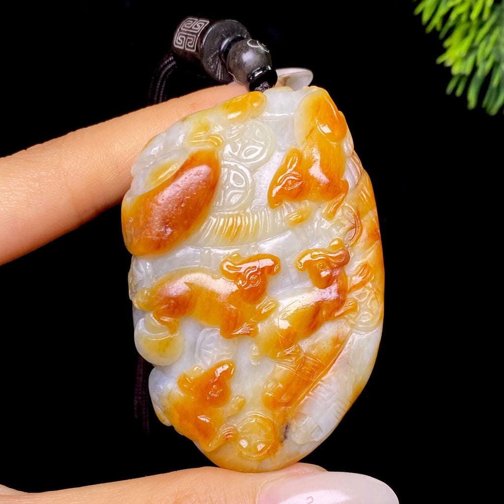 和田玉籽料代代数钱把件（85.6g）