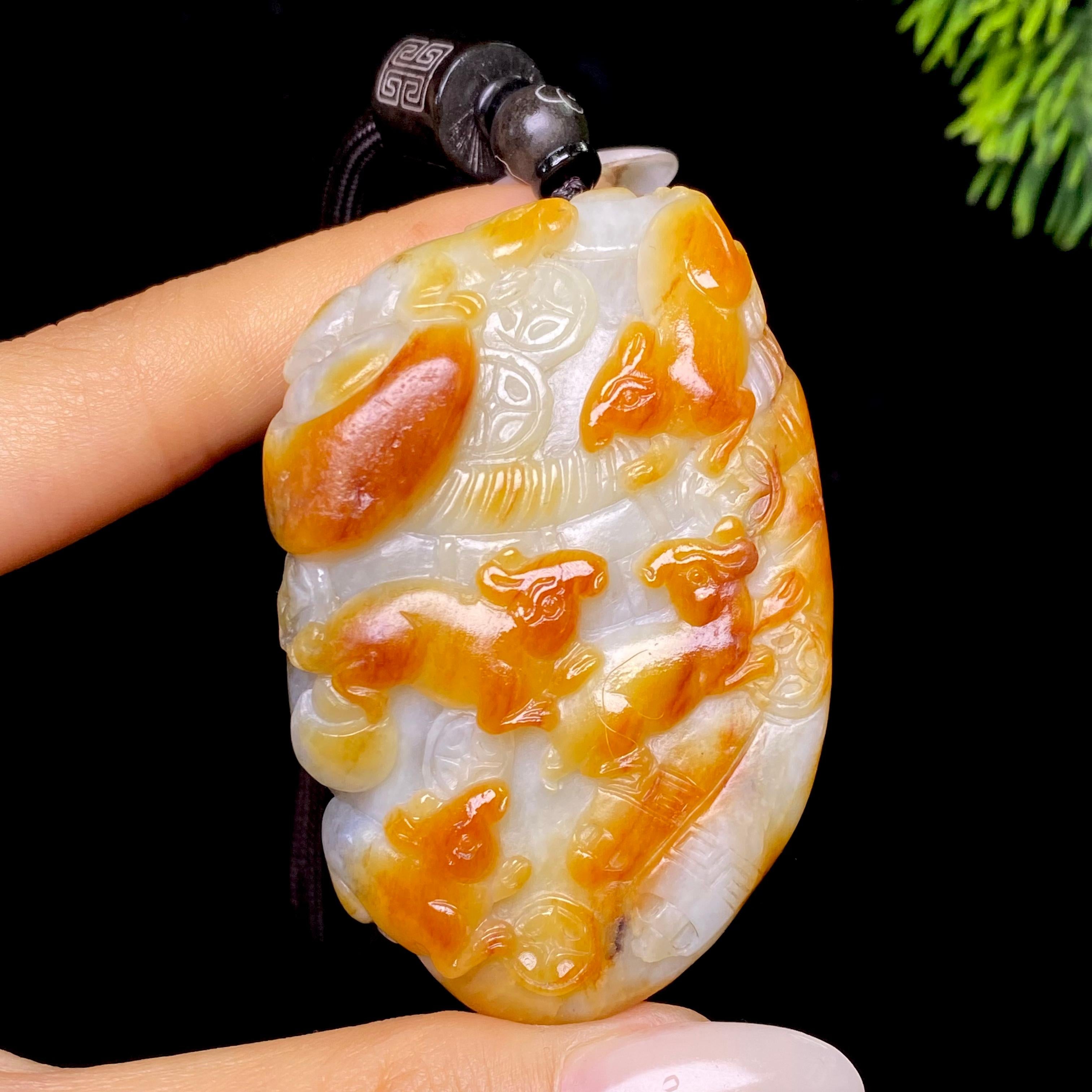 和田玉籽料代代数钱把件（85.6g）