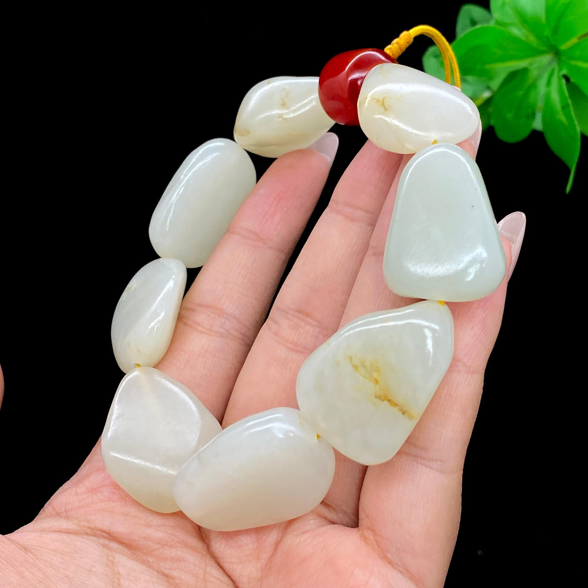和田玉白玉籽料【精品手串】（88.4g）
